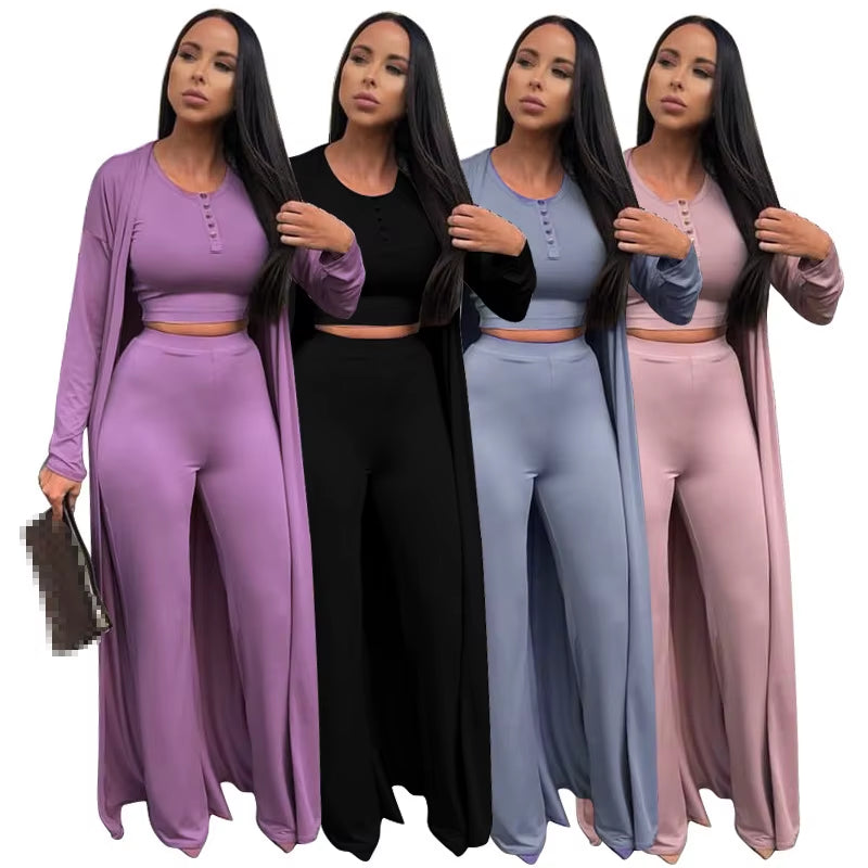 3 Piece Set Women Outfits Three Pieces Sets Women Pants Sets Wholesale Pant Suits Sexy 3 Pieces Sets 2021