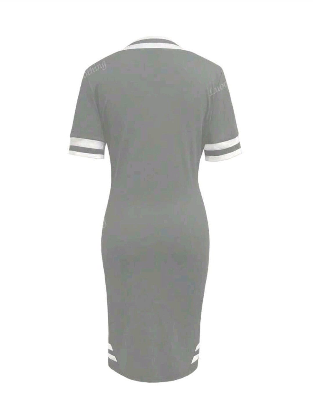 Fashionable Casual Versatile Color Block Striped V-Neck Pocket Short Sleeve Dres